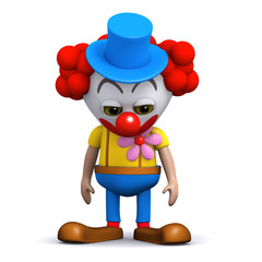 3d Clown is very sad