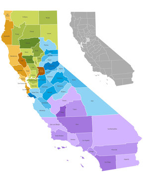 California state counties map with boundaries and names
