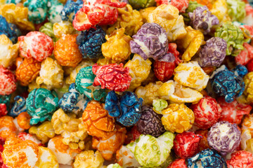 caramel colorful popcorn - obrazy, fototapety, plakaty