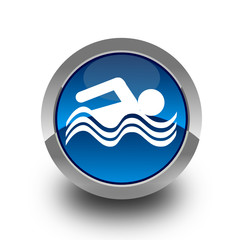 Swimming glossy icon