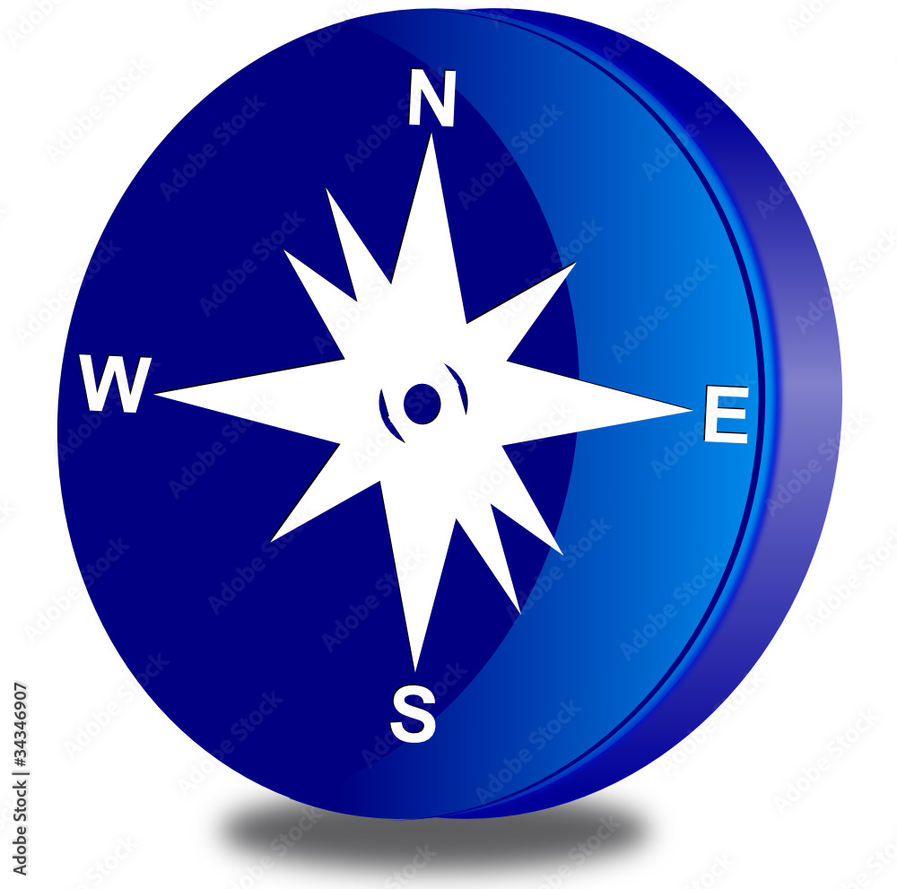 Sticker compass glossy icon