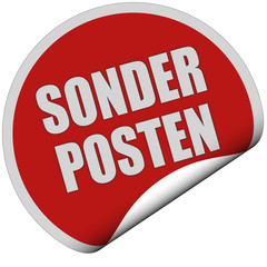 Sticker rot rund SONDERPOSTEN