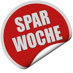 Sticker rot rund curl unten SPARWOCHE