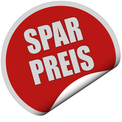 Sticker rot rund curl unten SPARPREIS