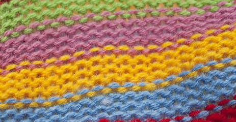 Fototapeta na wymiar Striped Knit Fabric Texture Background