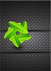 Leaves on carbon background