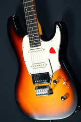 Six-string electric guitar closeup