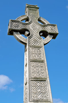 Irish celtic cross with traditional celtic designs