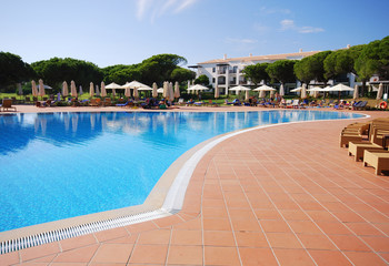 pool in luxury hotel