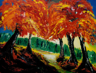 Obraz na płótnie Canvas Fire Trees