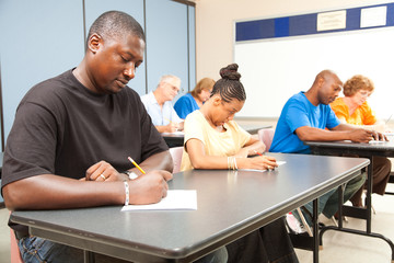Adult Students Taking Test