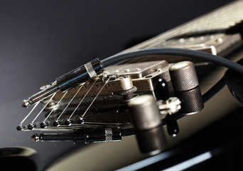 Six-string electric guitar closeup
