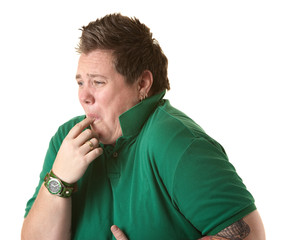 Woman Gestures To Puke
