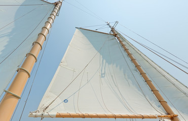 Fototapeta premium Views of the private sail yacht.