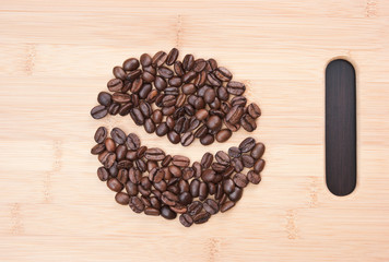 coffee beans on the board