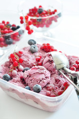 Ice cream with frozen berry
