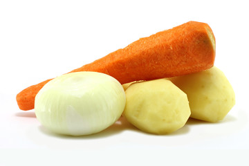 Peeled vegetables