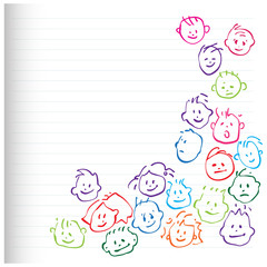 happy kids - cartoony heads icons