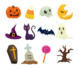 Halloween icons set.