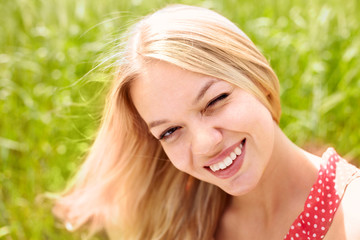 Fototapeta premium Woman winking