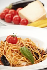 Spaghetti with vegetables