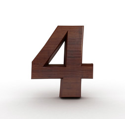 Fototapeta premium 3d wooden numbers. Computer generated 3D photo rendering.