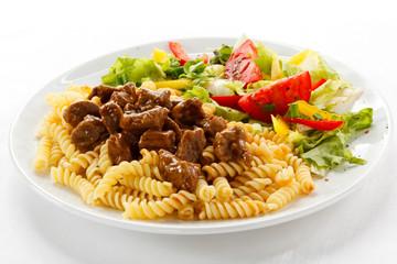 Pasta with meat and vegetables