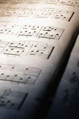 Macro of music sheet