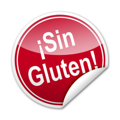 Pegatina ¡Sin Gluten! con reborde