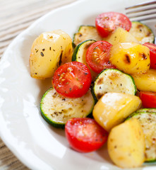 Roasted vegetables on a plate