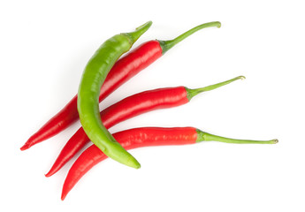 green and red Hot Chili peppers