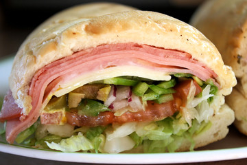 Sub Sandwich With Assorted Meats, Cheese & Fresh Veggies