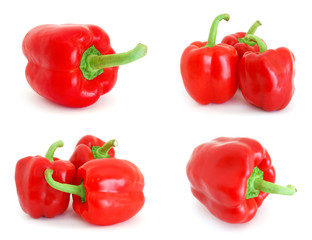 Red peppers isolated on white background