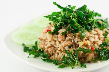 stir fried pork whit basil