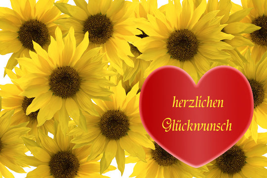 Gl&uuml;ckwunsch mit Herz