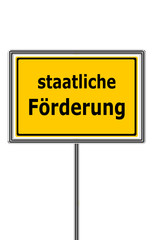 staatlich gefördert, Schild