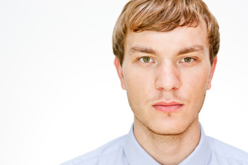 young man on white background