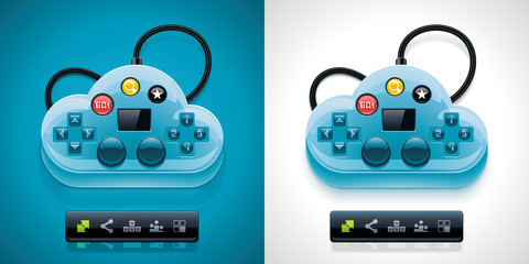 Vector gamers cloud computing XXL icon