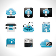 Vector cloud computing icon set