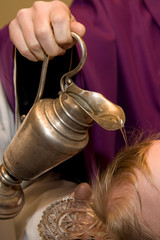 Child`s baptism in the church