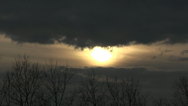 sunset and cloudy sky