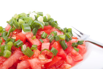Tomato salad with spring onion