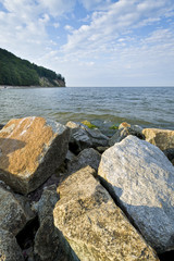 Baltic seaside with rocks on the beach