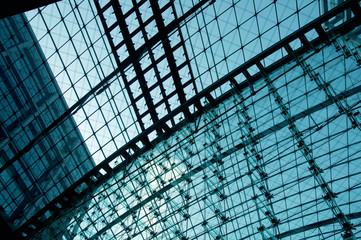 Obraz na płótnie Canvas Ethmoid roof of glass and metal.