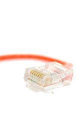 Ethernet Cable Connector on White Background