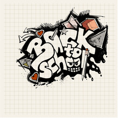 back to school sign (graffiti style)