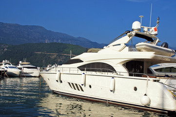 Luxury yacht in marina, Mediterranean sea