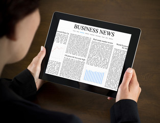 Reading Business News on Tablet PC