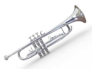 Obraz na płótnie Canvas Silver trumpet. 3d