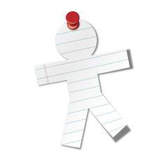 Monigote de papel con chincheta